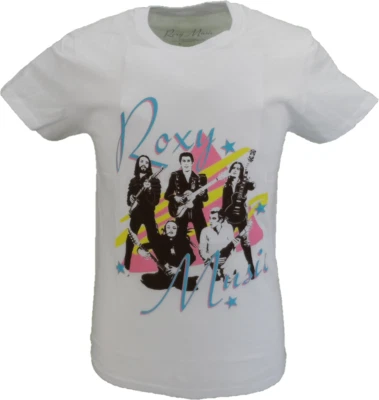 Mens White Official Roxy Music Guitars T Shirt - Image 1 of 2