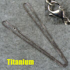 Titanium Anti-allergy Necklace 3.5mm Wide Ti Flat Curb Chain 23.62" / 27.56"