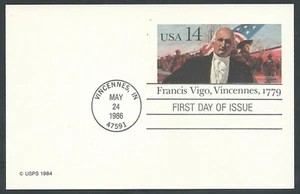 1986 USA CONGIUNA ITALIA CARTOLINA POSTALE VIGO ANNULLO FDC - KG1 - Bild 1 von 1