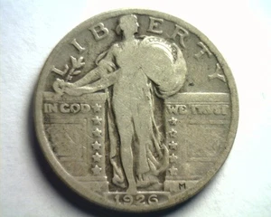 1926 STANDING LIBERTY QUARTER OTTIMO+ VG+ BELLA MONETA ORIGINALE SPEDIZIONE VELOCE 99c - Foto 1 di 2