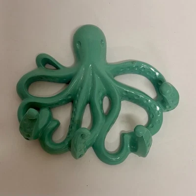 Pulpo 4 Ganchos Riel Teal Llave Joyería Colgador Sala de Juegos Niños Océano Pirata Náutico Foto 1 de 3