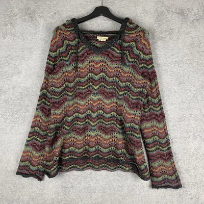 Suéter Royal Robbins Mujer Grande Multicolor Tejido Con Capucha Pullover Boho Rayas Foto 1 de 4