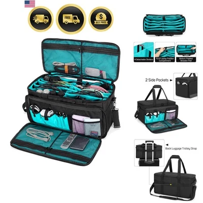 Cable File Bag with Padded Bottom Detachable Dividers for Laptop DJ Gear - Image 1 of 4