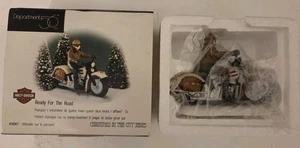 Harley Davidson Christmas Village Dept 56 lista para el motociclista de carretera 58907.  1, 12 - Imagen 1 de 5