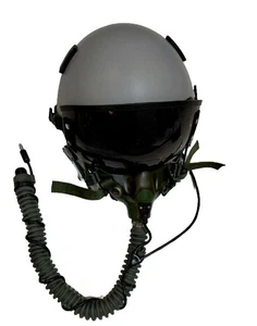 HGU-55 CASCO DE PILOTO DE COMBATE GRIS LISO + MÁSCARA DE OXÍGENO MBU-12 VERDE (RÉPLICA) - Imagen 1 de 5