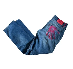 Levi’s 511 Slim Fit Blue Jeans Custom Pink Hand Print Größe 34X32 - Bild 1 von 7