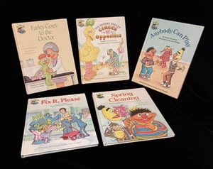 Menge 5 Sesamstraße Buchclub 1980er Hardcover Bücher Zirkus Reinigung reparieren - Bild 1 von 20