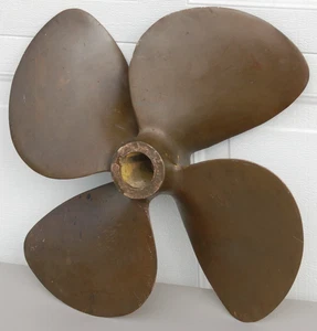 Hélice de barco de latón vintage colombiano TETRADYNE 20" - EE. UU. Patrulla Lexington - Imagen 1 de 12