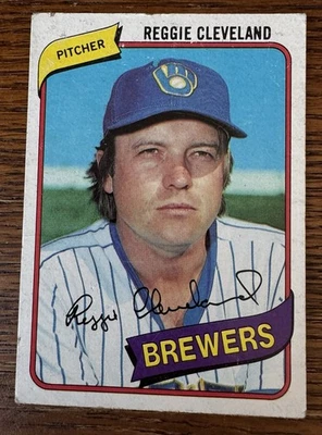 REGGIE CLEVELAND Milwaukee Brewers 1980 Topps MLB Collector Baseball Cards # 394 - Image 1 of 2