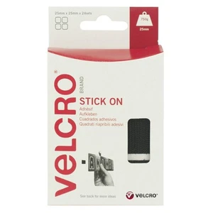 Carrés Autocollants VELCRO® Marque Résistants - 25Mm X 25Mm - 24 Paquet - Picture 1 of 3