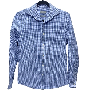 Camisa de Vestir Michael Kors Calce Ajustado 14 1/2,32/33 S/P Azul Blanco A Cuadros Usada en Excelente Condición Foto 1 de 4