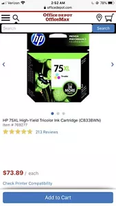 HP 75XL Tricolor Ink Cartridge New No Box - Picture 1 of 3