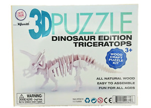 Toysmith 3D Puzzles Dinosaur Edition (Triceratops) Wood Craft Puzzle Kit.