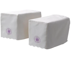 Lilac Daisy Square Arm Cap Embroidered Flower Antimacassar Furniture Protector - Picture 1 of 3