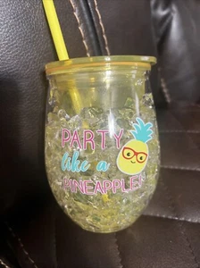 Party Like A Pineapple Plastic Wine Cup - Picture 1 of 1