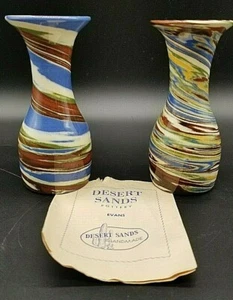 JUEGO DE 2 - DE COLECCIÓN. ARENAS DEL DESIERTO" CERÁMICA ARTÍSTICA, JARRONES ESTILO MISIÓN REMOLINO, ENVÍO GRATUITO - Imagen 1 de 7