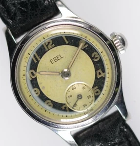 Ebel Handaufzug Tuxedo Edelstahl Plexiglas 50er Jahre Vintage 23 mm Damen - Picture 1 of 10