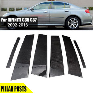 Carbon Fiber Decal Covers For Infiniti G35 G37 2002-2013 Pillar Posts Door Trim