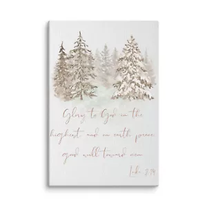 Christmas Tree with Scripture Wall Canvas Art - Picture 1 of 5