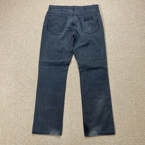 Wrangler Texas Stretch Jeans Mens 35x32 Grey Lightweight Denim Trousers USA - Picture 1 of 13