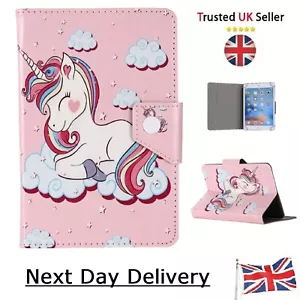 Unicorns Case for 7" 8" 9.7" 10" inch ~~~ Cute Rainbow Smiling Unicorn Tab Cover - Picture 1 of 12