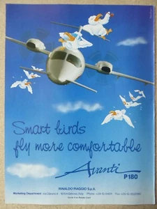 2/1994 PUB PIAGGIO AERO AVANTI P.180 BUSINESS AIRCRAFT BIRD OISEAU ORIGINAL AD - Imagen 1 de 1