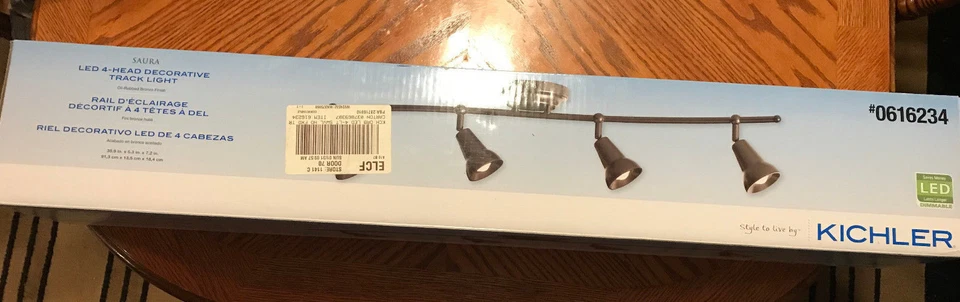 NIB  Kichler 36"W 4-Head LED Bronze-Finish Ceiling TRACK LIGHT - Image 1 of 4