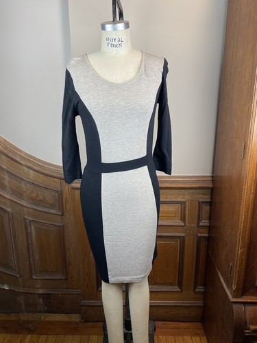 OFF WHITE Abito tubino Kensie uncinetto pannello blu e bianco sporco taglia small