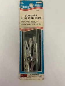 5 Clip Test Cavo Alligatore Standard HiFi Stereo Vintage NOS USA Acciaio Accetta  - Foto 1 di 1
