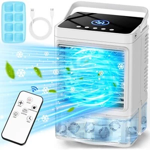 COOLECH Personal Air Conditioner w/Remote & LED Screen, 90ยฐ Oscillation, 4H T... - Picture 1 of 9