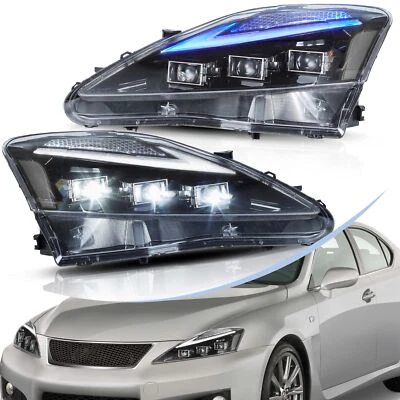 VLAND LED Scheinwerfer für 2006-2013 Lexus IS250 IS350 ISF Startup Blue DRL Set - Bild 1 von 4