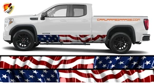 Kit de envoltura de calcomanías gráficas panel basculante bandera americana para camión ondeando EE. UU. Boa - Imagen 1 de 2