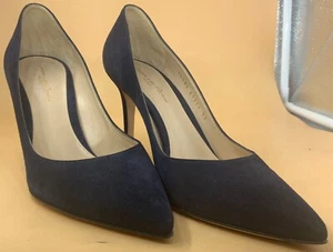 GIANVITO ROSSI Gianvito 105 Designer Blue Suede Pumps Womens Fashion Size 37 (6) - Picture 1 of 7
