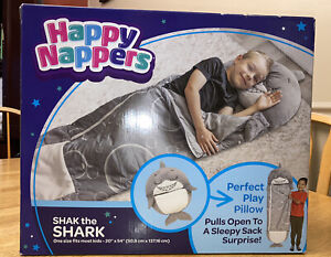 Happy Nappers Shak the Shark Perfect Play Pillow Sleeping Sack Bag 54"x20" NEW