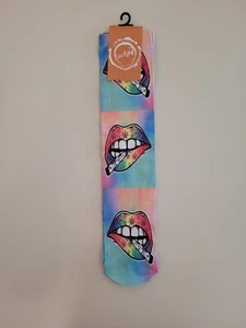 Lucky 7 Blatt Lippen Mund Socken Topf Blätter Gras Cannabis Marihuana Batik Schule - Bild 1 von 1