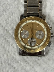Girard-Perregaux Men's Watch 7700 Swiss Quartz Chronograph 18k Gold Steel 34mm - Picture 1 of 11