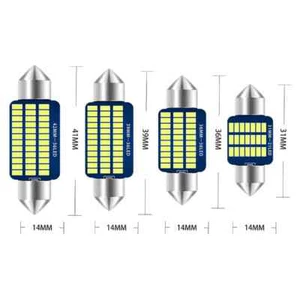 Car Festoon LED 36SMD Light Lamp Interior C5W Bulbs 12v 31mm-41mm White/Ice Blue - Picture 1 of 11