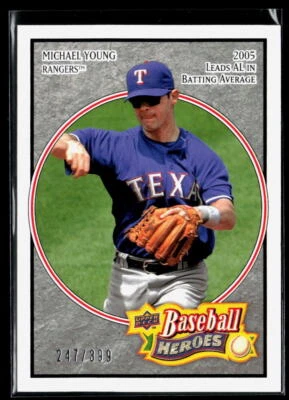 Michael Young 2008 Upper Deck Baseball Heroes #167    Charcoal   SN399 - Image 1 of 2