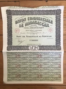 UNION COMMERCIALE DE MADAGASCAR (F1) - Picture 1 of 1