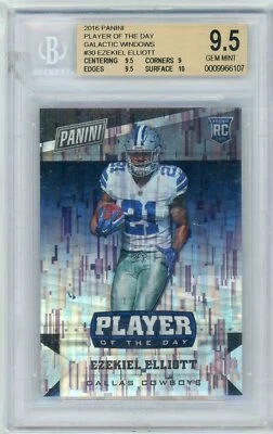 2016 Panini Player of the Day EZEKIEL ELLIOTT Galactic Windows RC BGS 9.5 GEM MT - Image 1 of 2