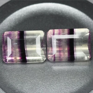 17.72Ct (14x10) Matching Pair Dazzling Afghan Bi Color Fluorite Loose Gemstone, - Picture 1 of 2