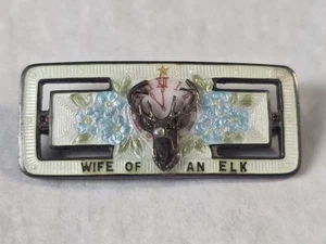 VTG. EARLY STERLING SILVER FLORAL ENAMEL ELKS BROOCH - J.C.BLOOM JEWELRY CO. - Picture 1 of 6