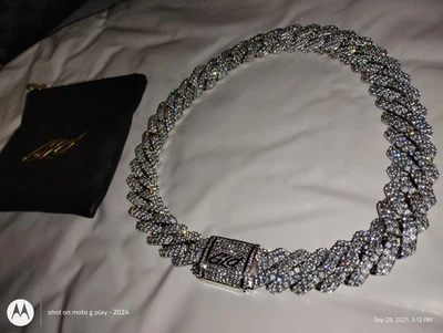 Colar de corrente de elos cubanos GLD folheado a ouro branco 6 mm 20 polegadas - Imagem 1 de 4