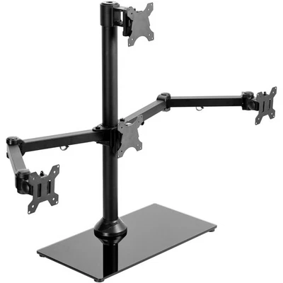 VIVO Steel Quad Freestanding 3 + 1 Monitor Mount | 4 Screens up to 24" - Image 1 of 4