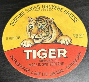 Switzerland - Vintage Cheese Label - Roethlisberger, Langnau - Tiger Brand - Picture 1 of 1