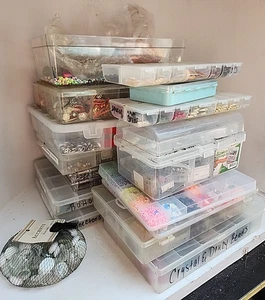 Huge Lot 30 lbs Jewelry Making Supplies Beads, Glass, Stones, Spacers & More - Picture 1 of 20