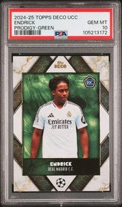 2024-25 Topps Deco UEFA Club Champions Endrick Prodigy Green Rookie /99 - PSA 10 - Picture 1 of 2