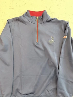 Men’s Pinehurst Resort 1/4 Zip Pullover. Medium. Fairway & Greene. Navy. Good. - Image 1 of 4