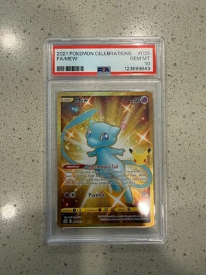 Pokemon Celebrations 2021 FA/MEW PSA 10 Gem MT Card 025/025 - Image 1 of 2
