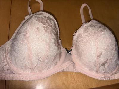 Betsey Johnson 723801 Lace Balconette UW Bra  pale pink 34D - Image 1 of 4